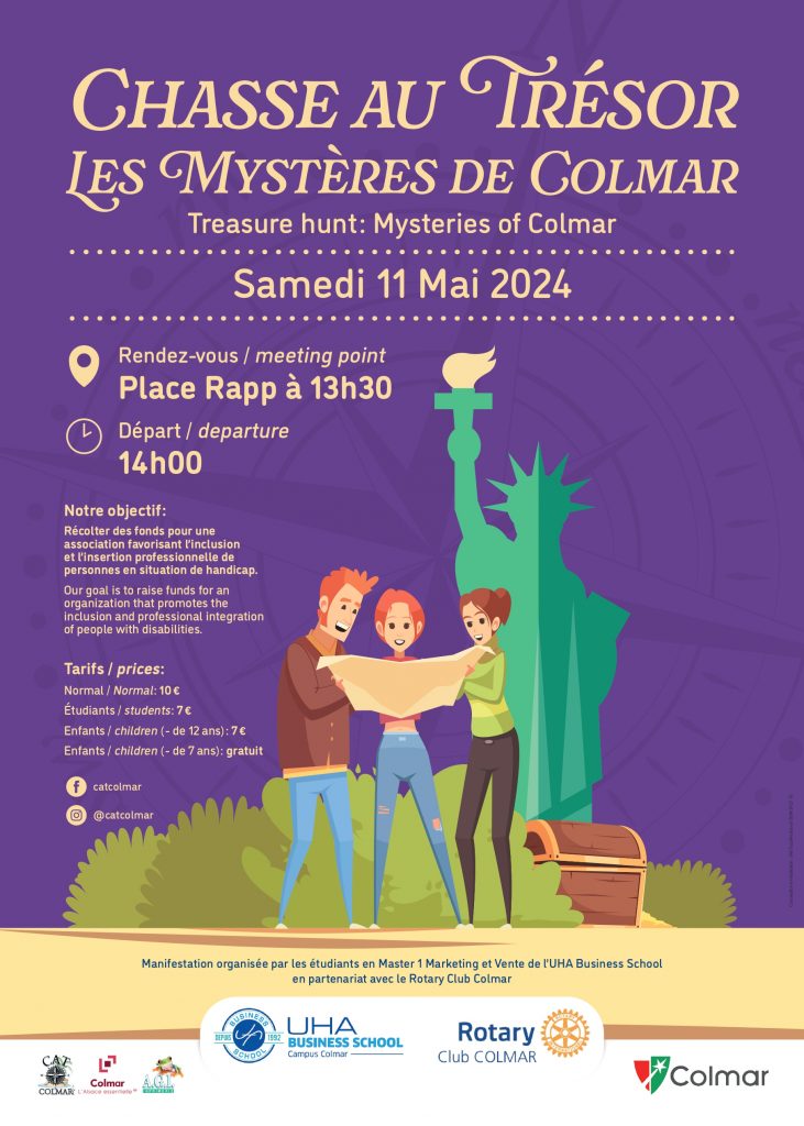 Affiche chasse au trésor Colmar 2024 Business school
